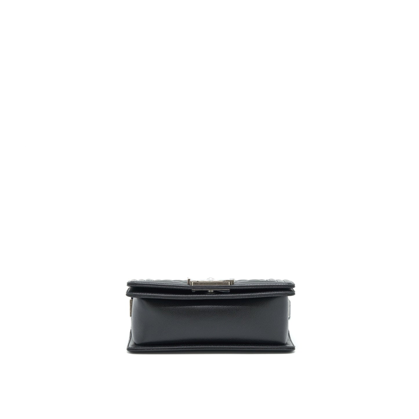 Chanel Small Boy Bag Caviar Black Ruthenium Sliver Hardware (Microchip?