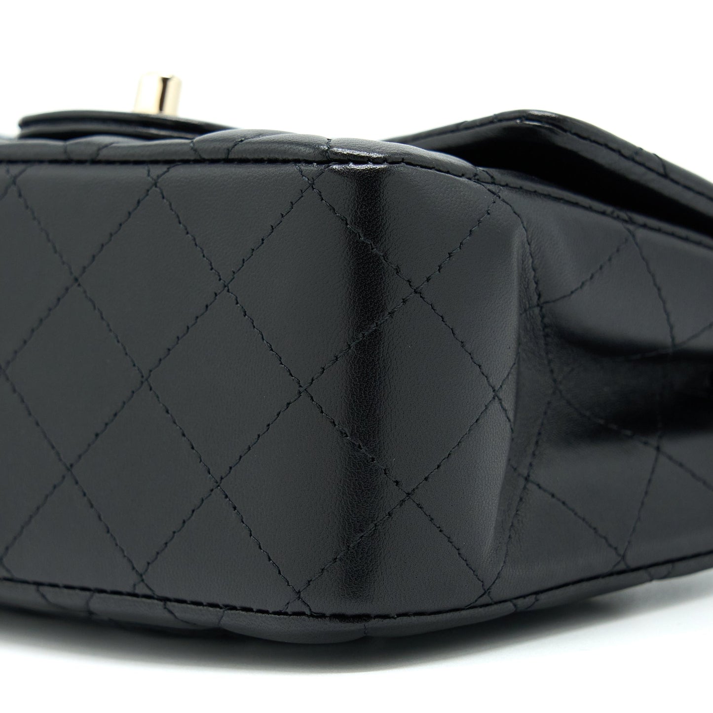 Chanel Mini Square Flap Bag Lambskin Black L