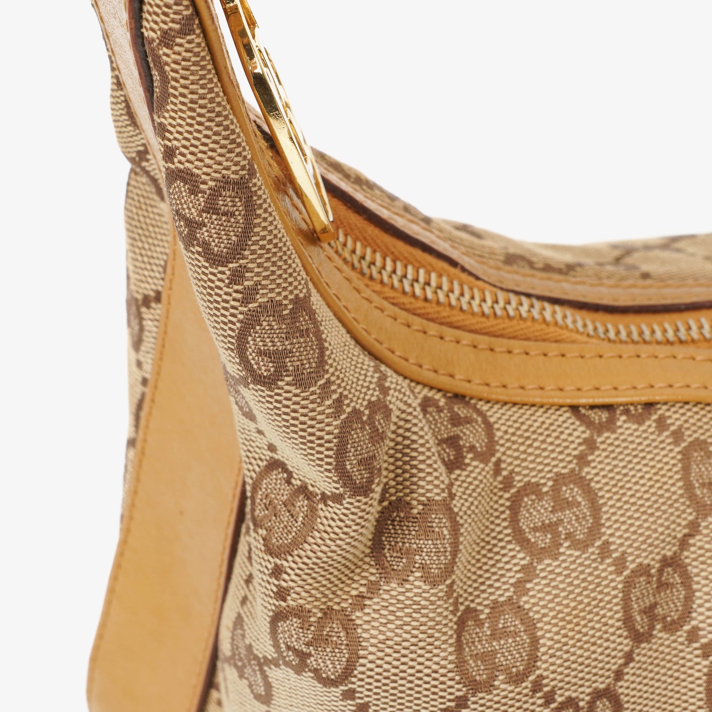 Gucci GG Canvas And Leather Shoulder Hobo Bag