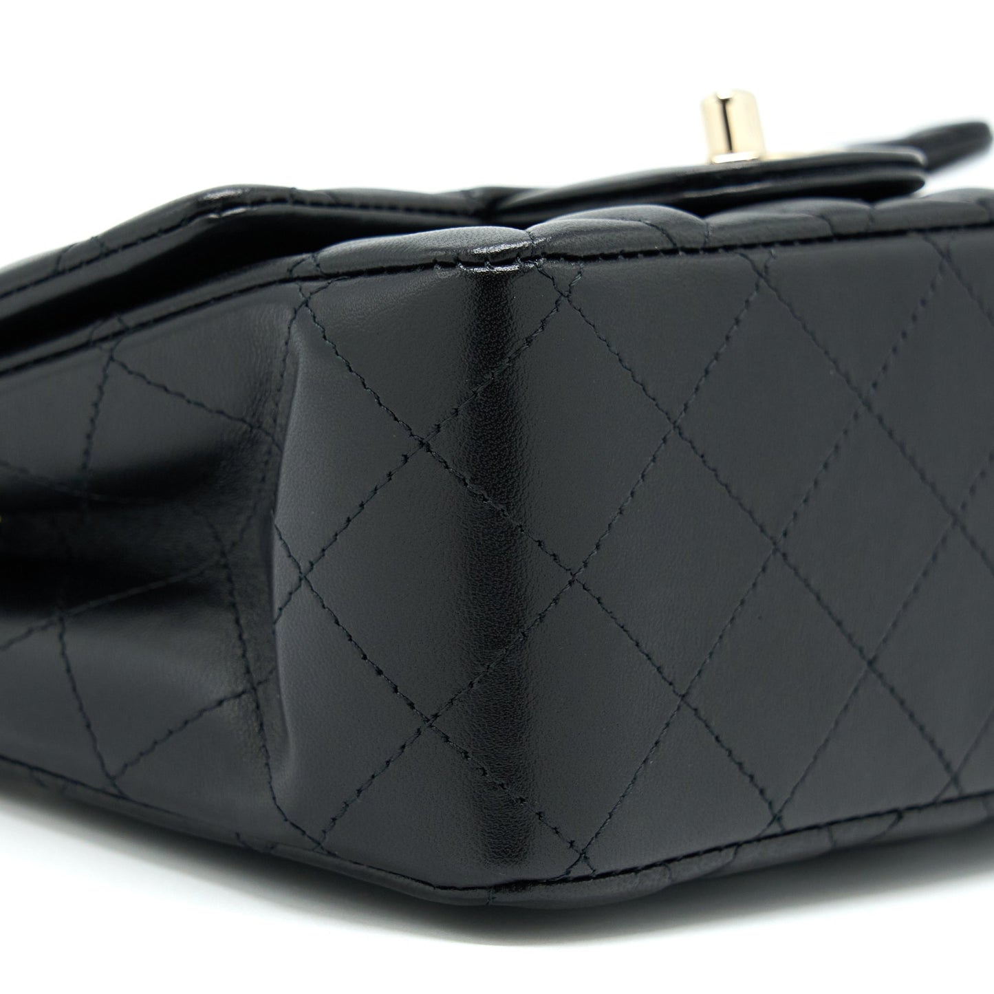Chanel Mini Square Flap Bag Lambskin Black L