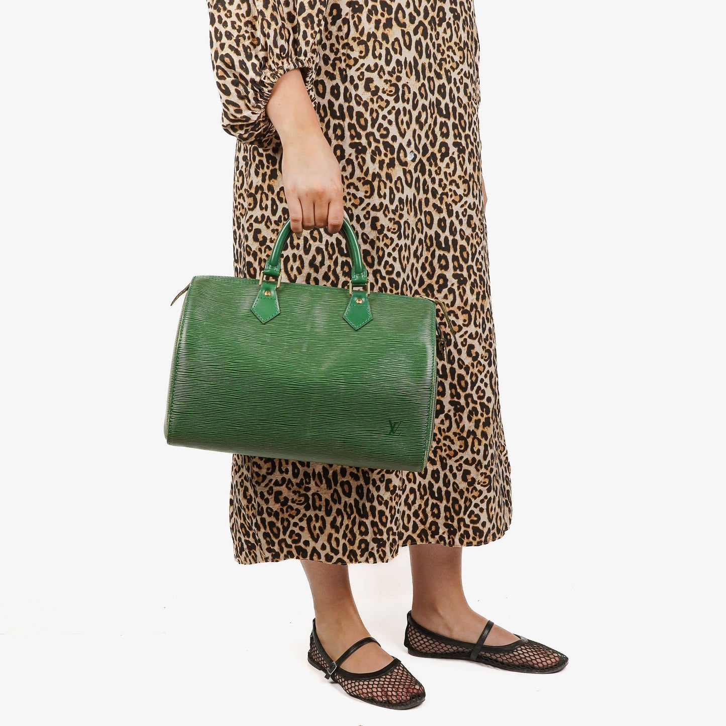 Louis Vuitton  30 Green EPI Leather Handbag