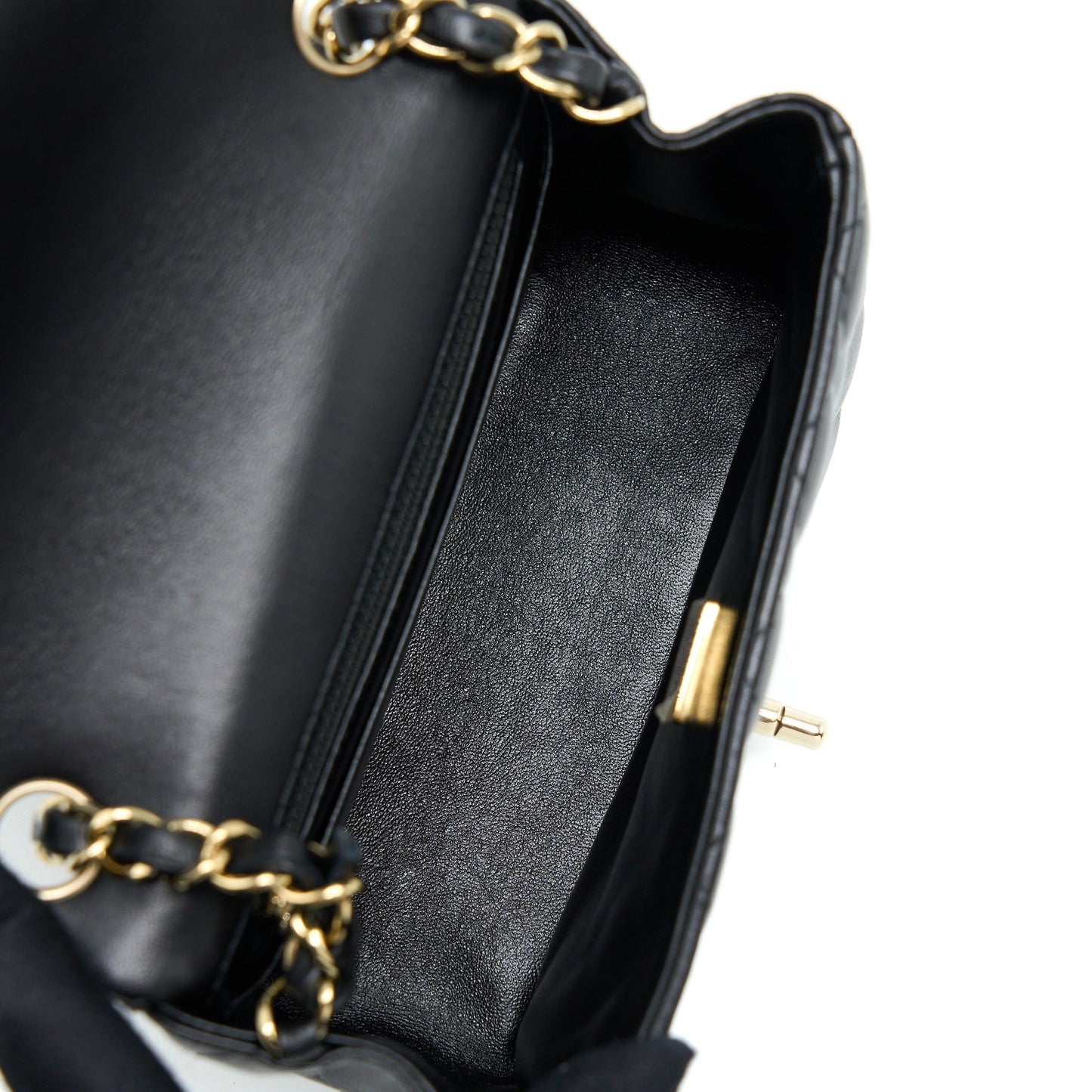 Chanel Mini Square Flap Bag Lambskin Black L