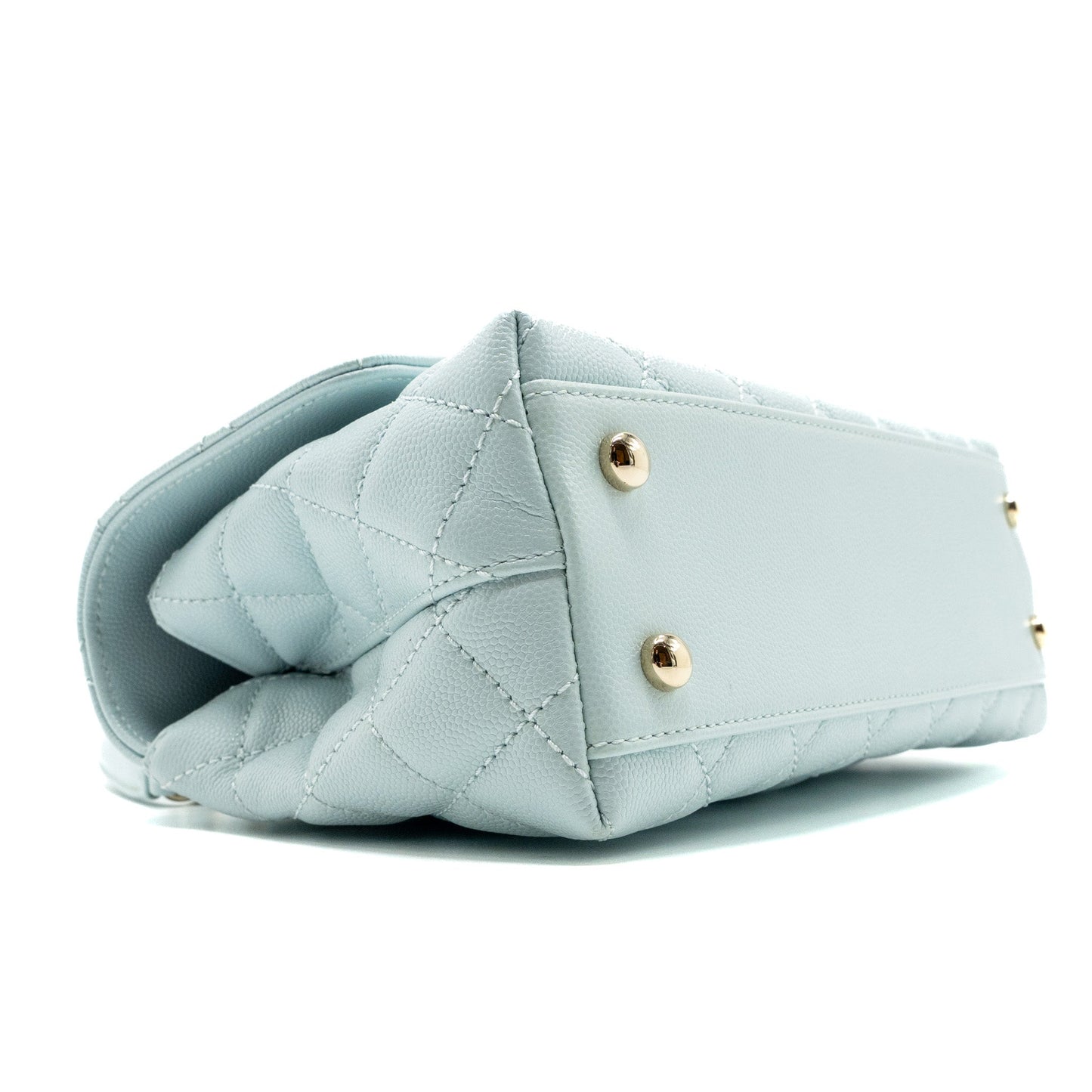 Chanel small coco handle caviar light blue L (microchip)