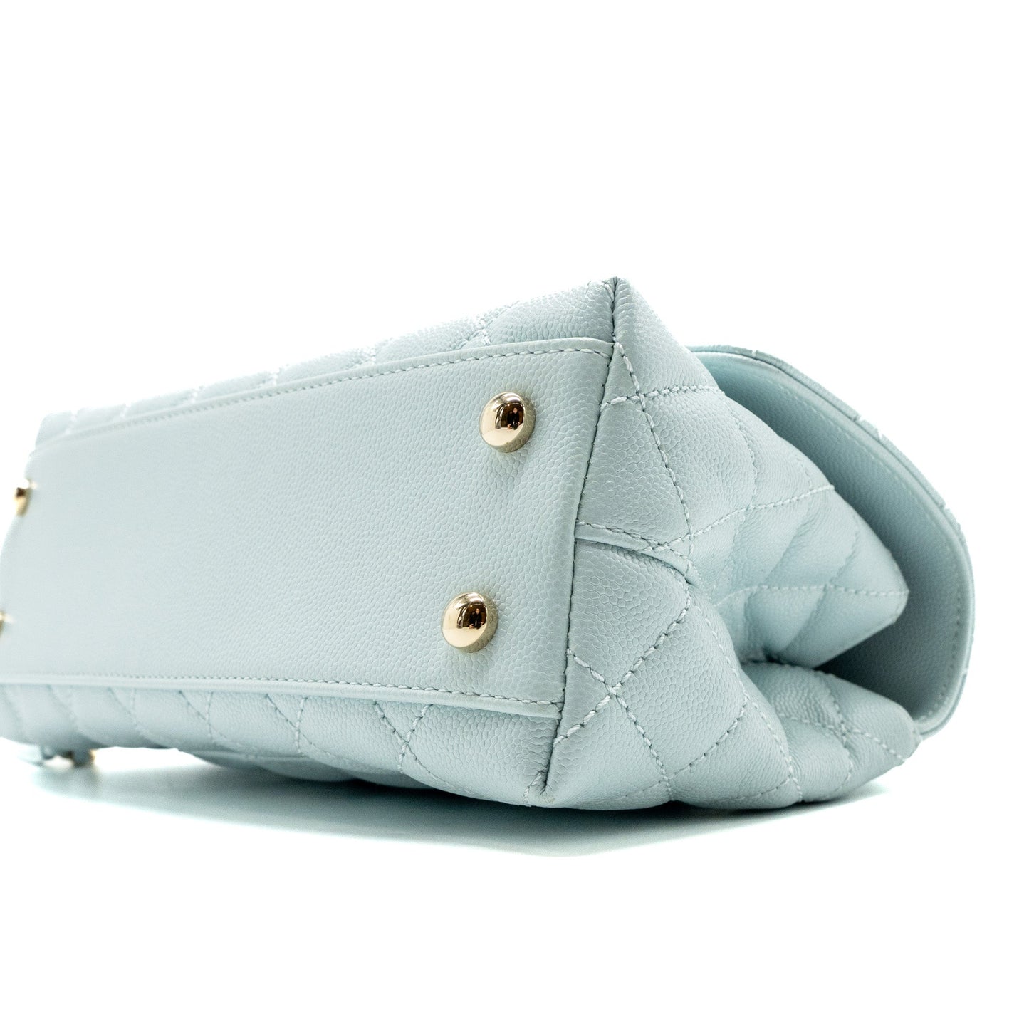 Chanel small coco handle caviar light blue L (microchip)