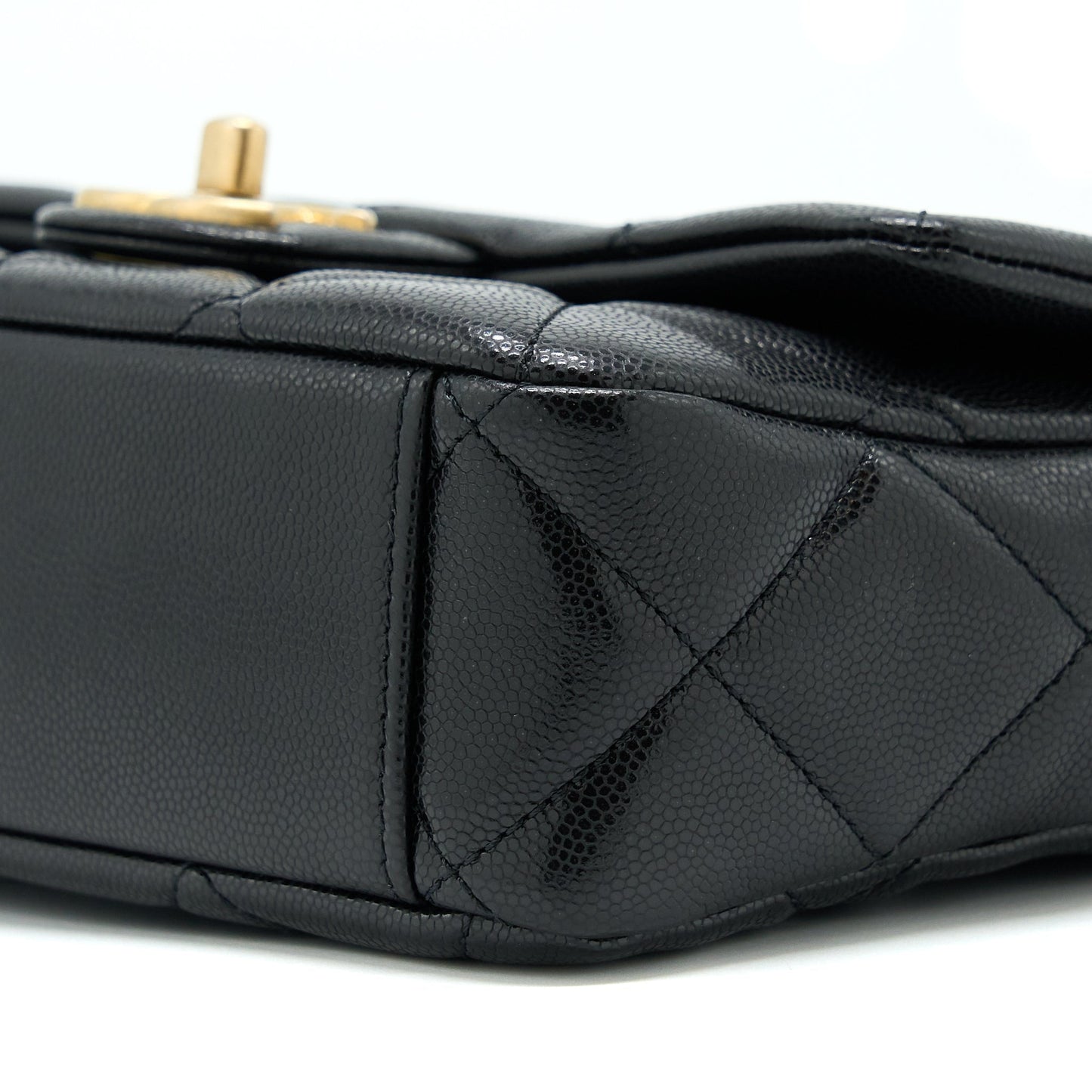 Chanel 22A Small Flap Bag Caviar Black Brushed Gold Hardware