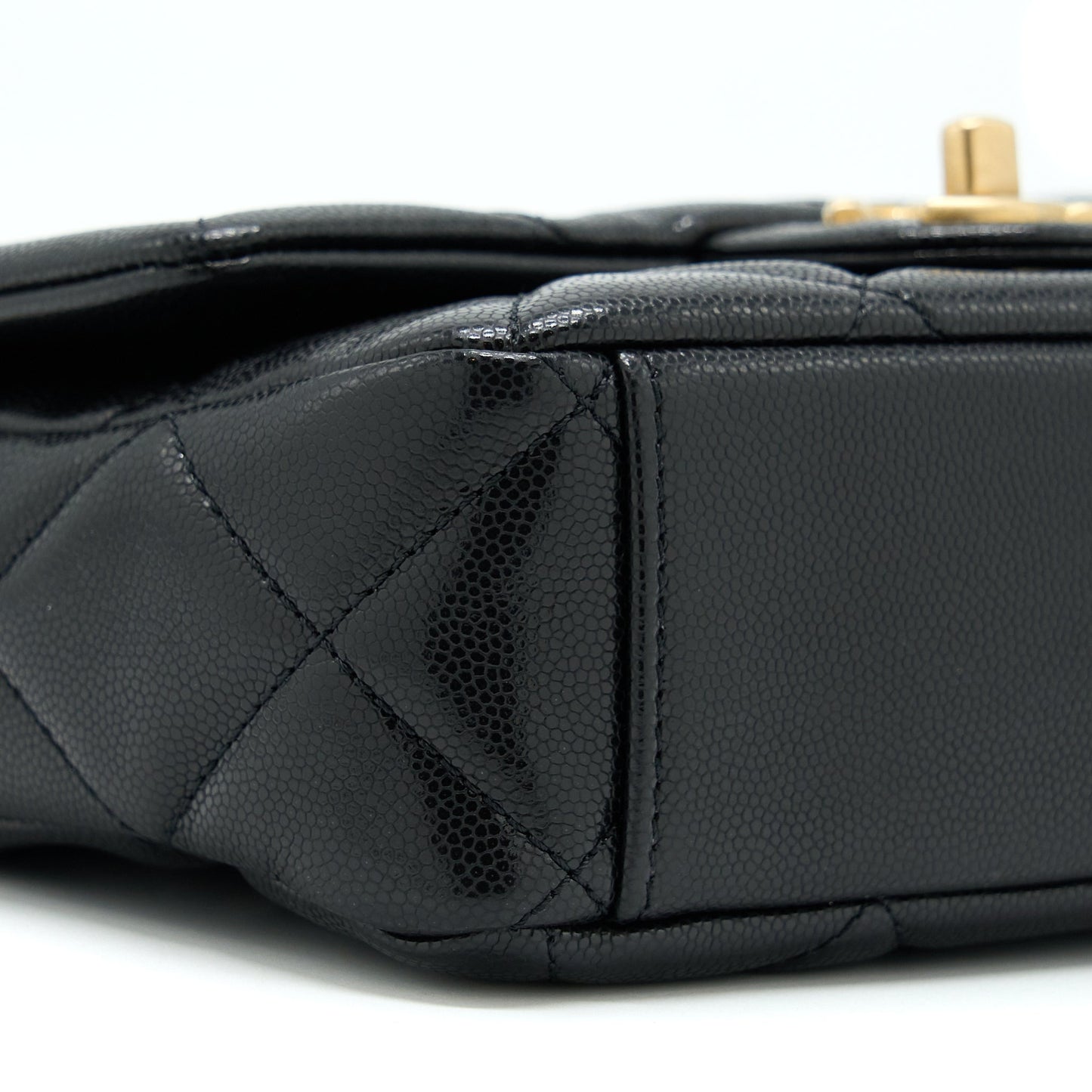 Chanel 22A Small Flap Bag Caviar Black Brushed Gold Hardware