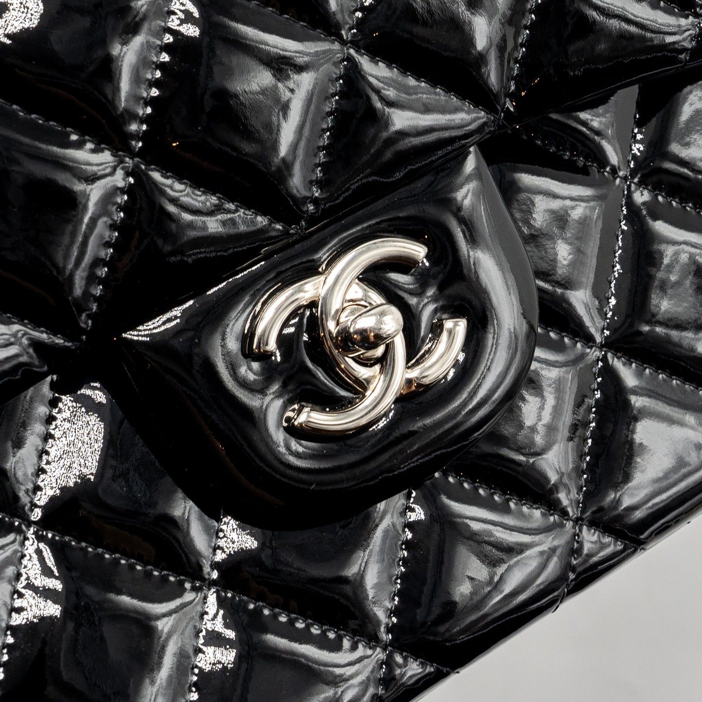 Chanel Jumbo Classic Double Flap Bag Patent Black