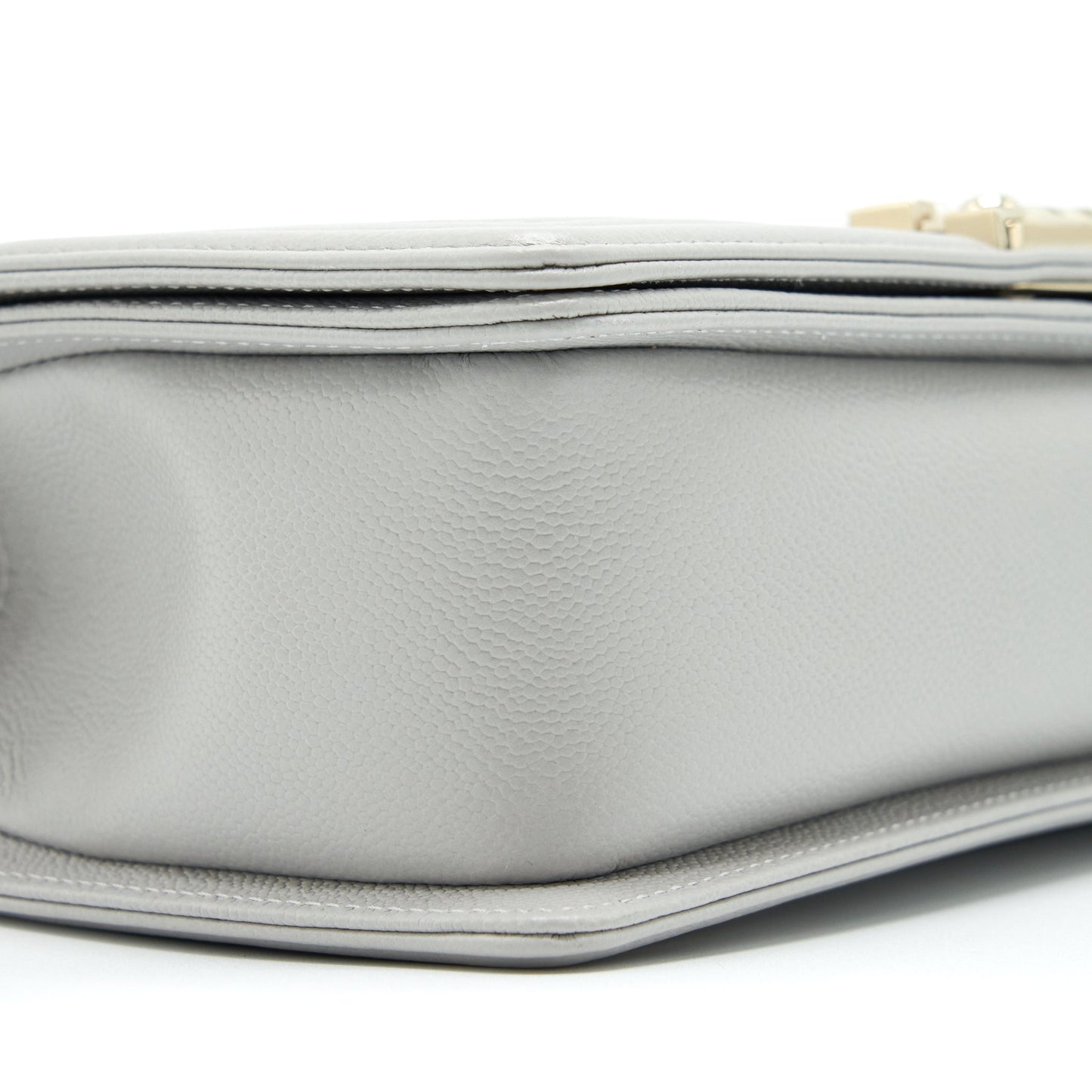 Chanel Medium Boy Bag Caviar Light Grey