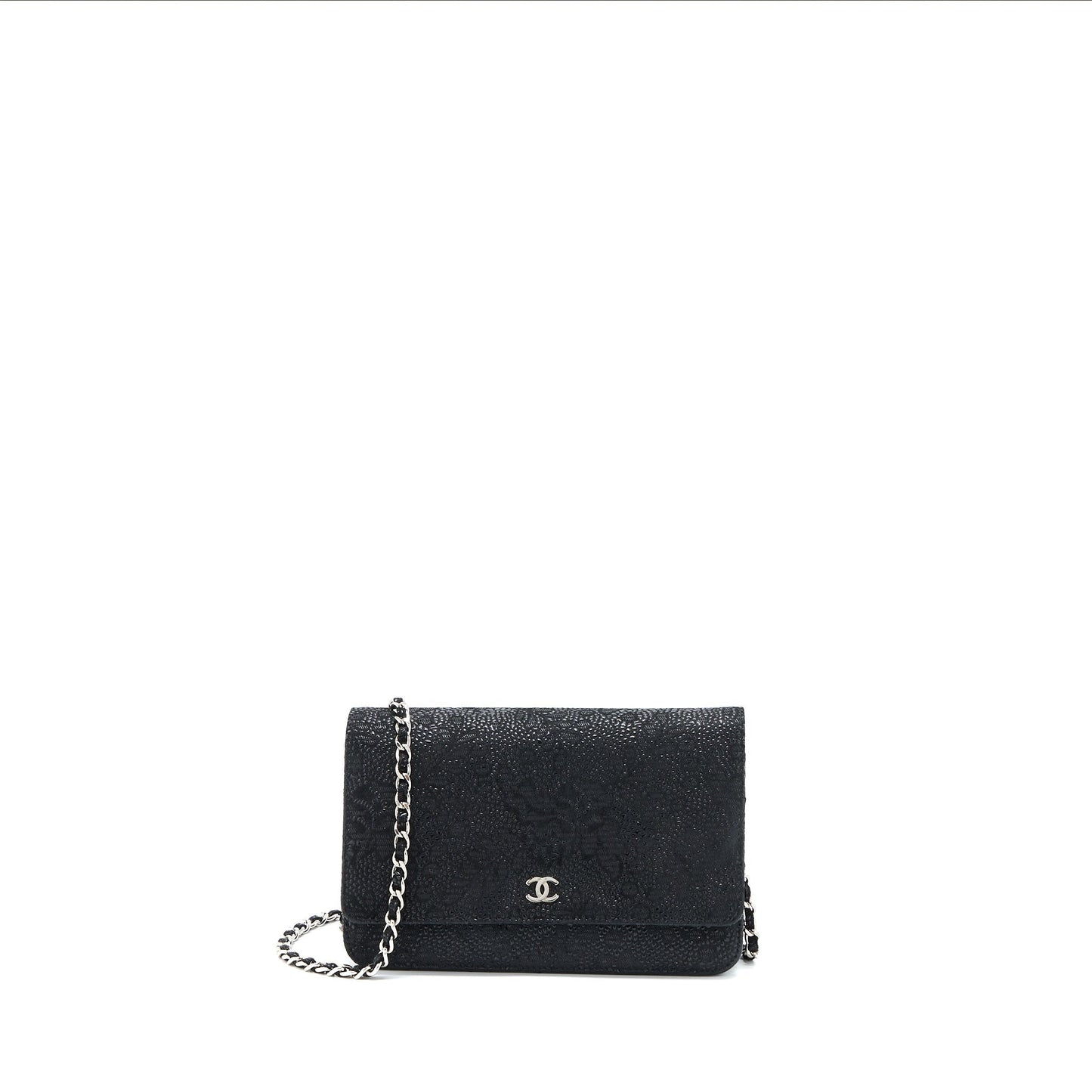 Chanel Seasonal Wallet On Chain Fabric Black