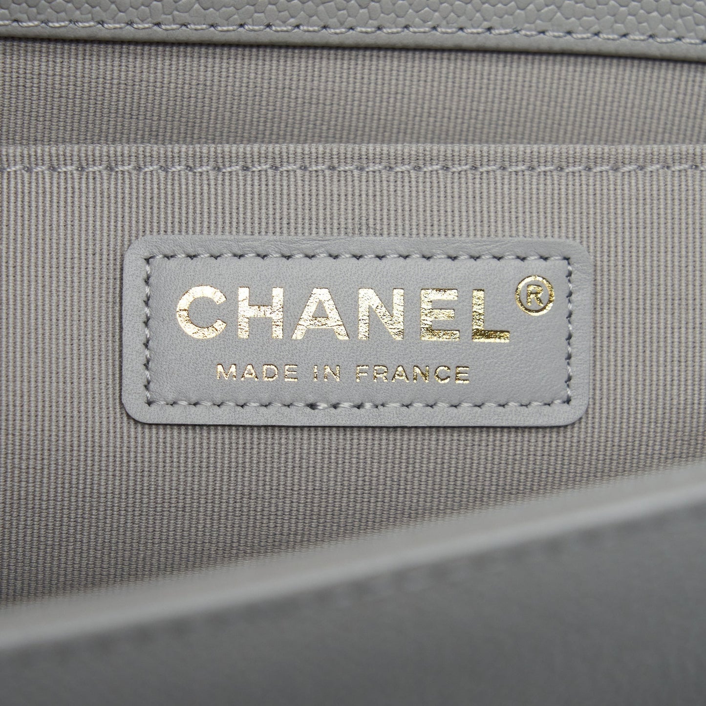 Chanel Medium Boy Bag Caviar Light Grey