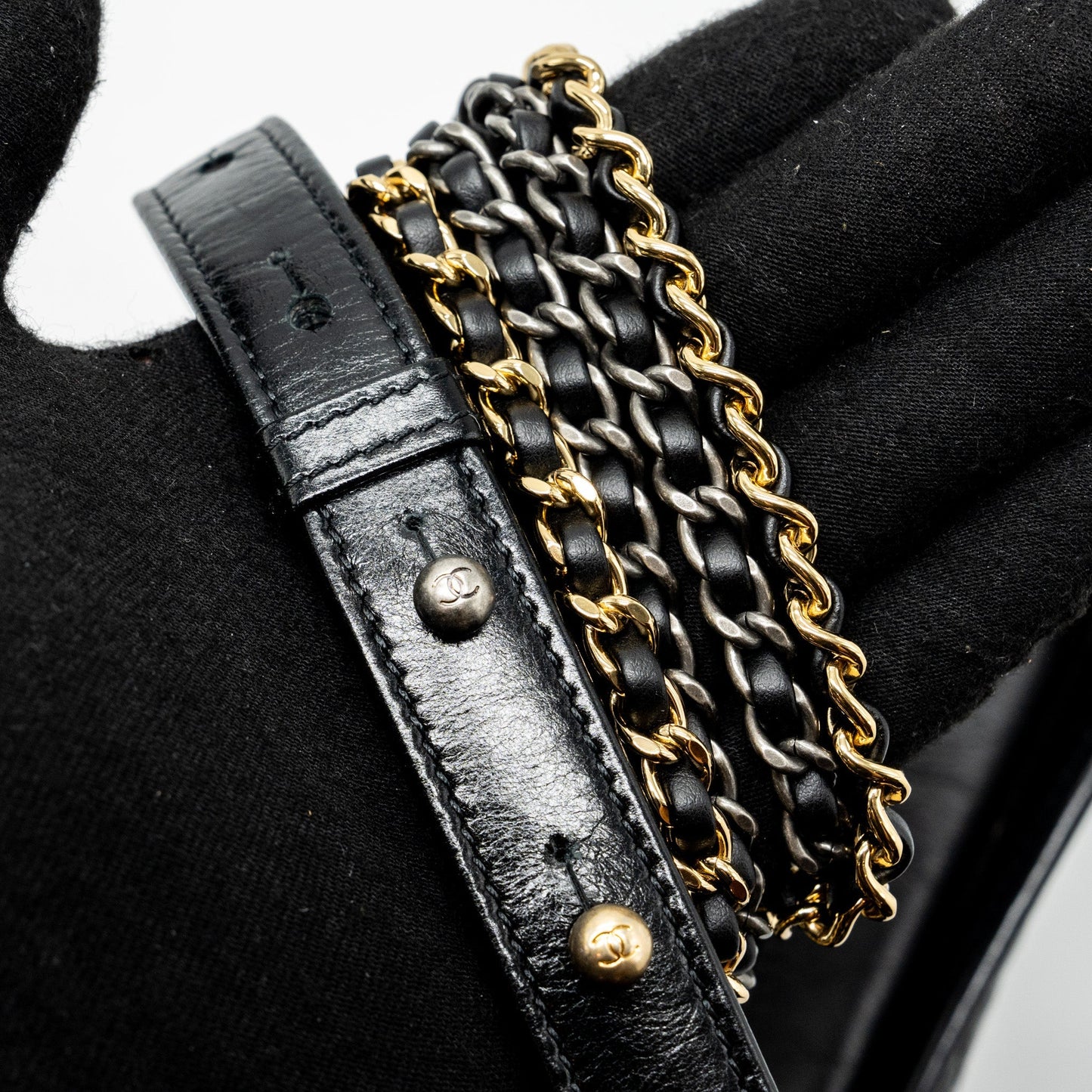 Chanel Medium Gabrielle Hobo Bag Aged Calfskin Black Multicolour Hardware
