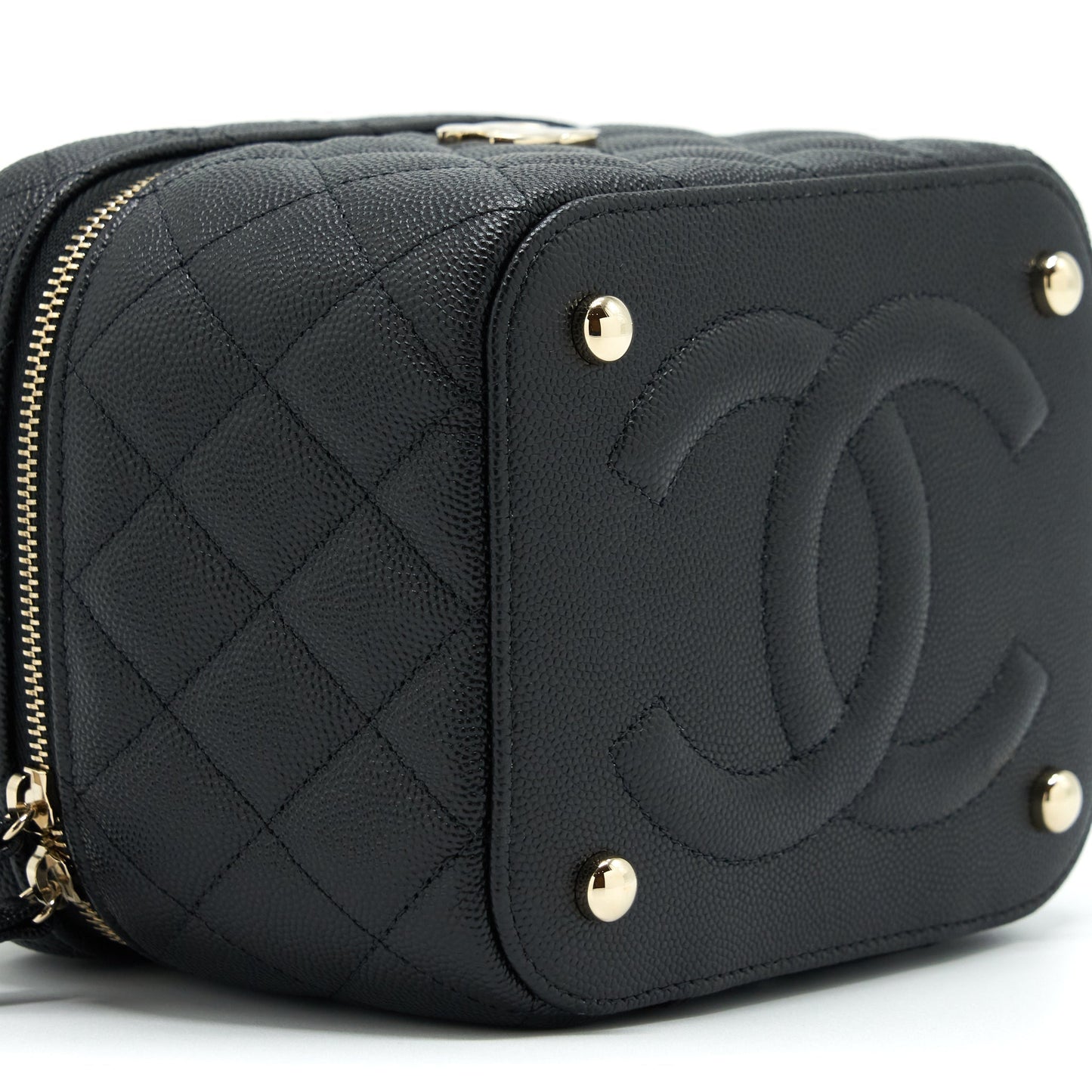 Chanel 22S Top Handle Vanity Caviar Black L
