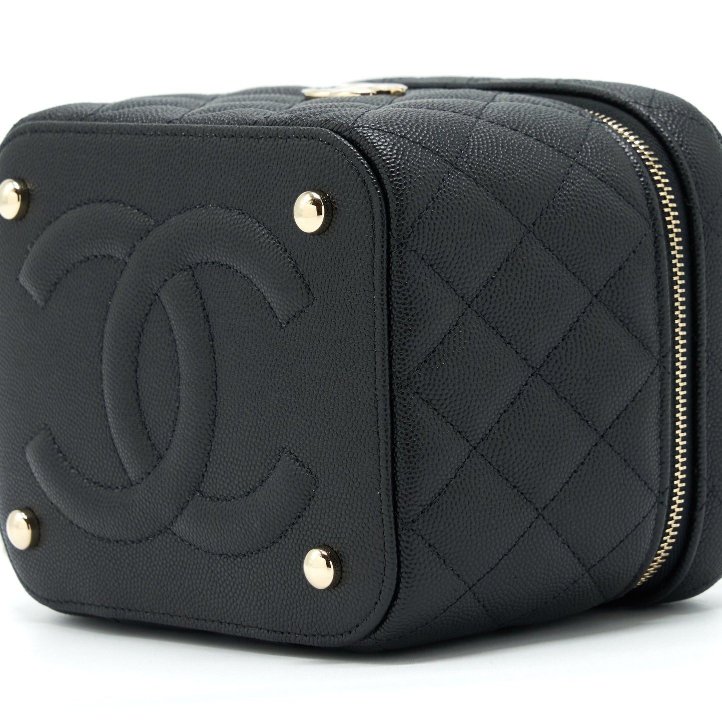 Chanel 22S Top Handle Vanity Caviar Black L