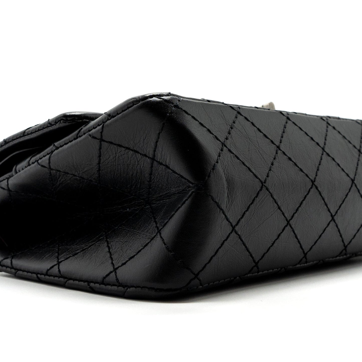 Chanel 2.55 Small Reissue Flap Bag Aged Calfskin Black Ruthenium Hardware (Microchip)