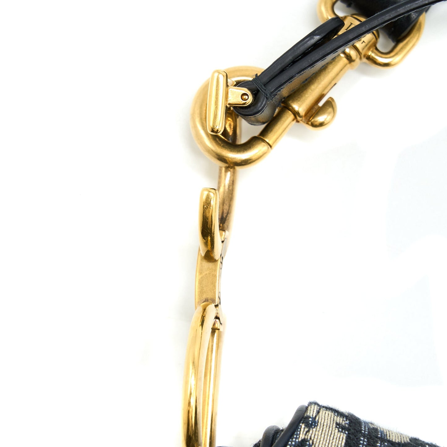 Dior Saddle Purse with Removable Shoulder Strap Oblique Embroidery Blue