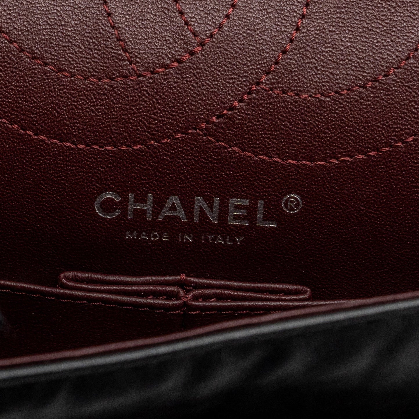Chanel small 2.55 reissue flap bag aged calfskin black ruthenium