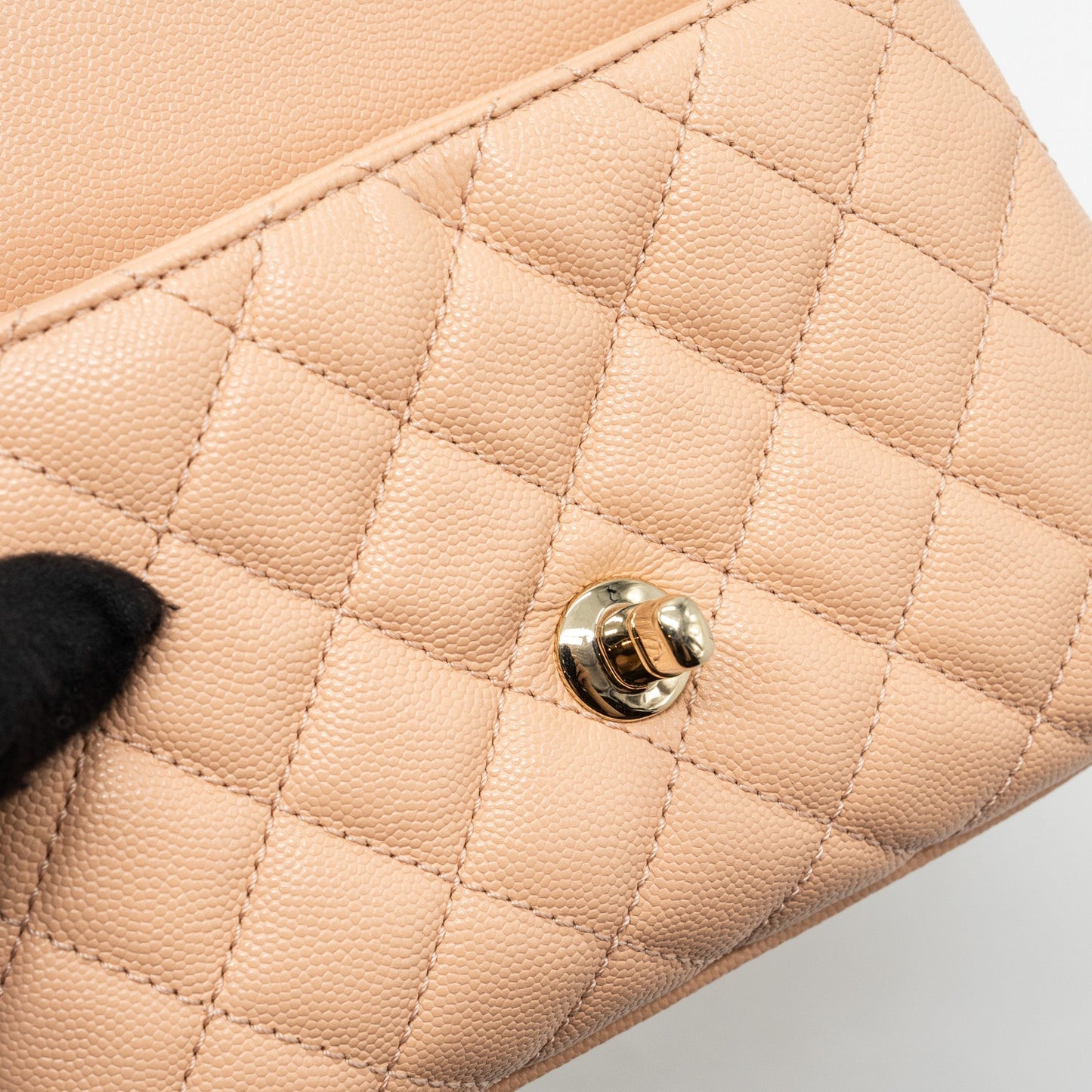 Chanel Mini Coco Handle Caviar Beige L