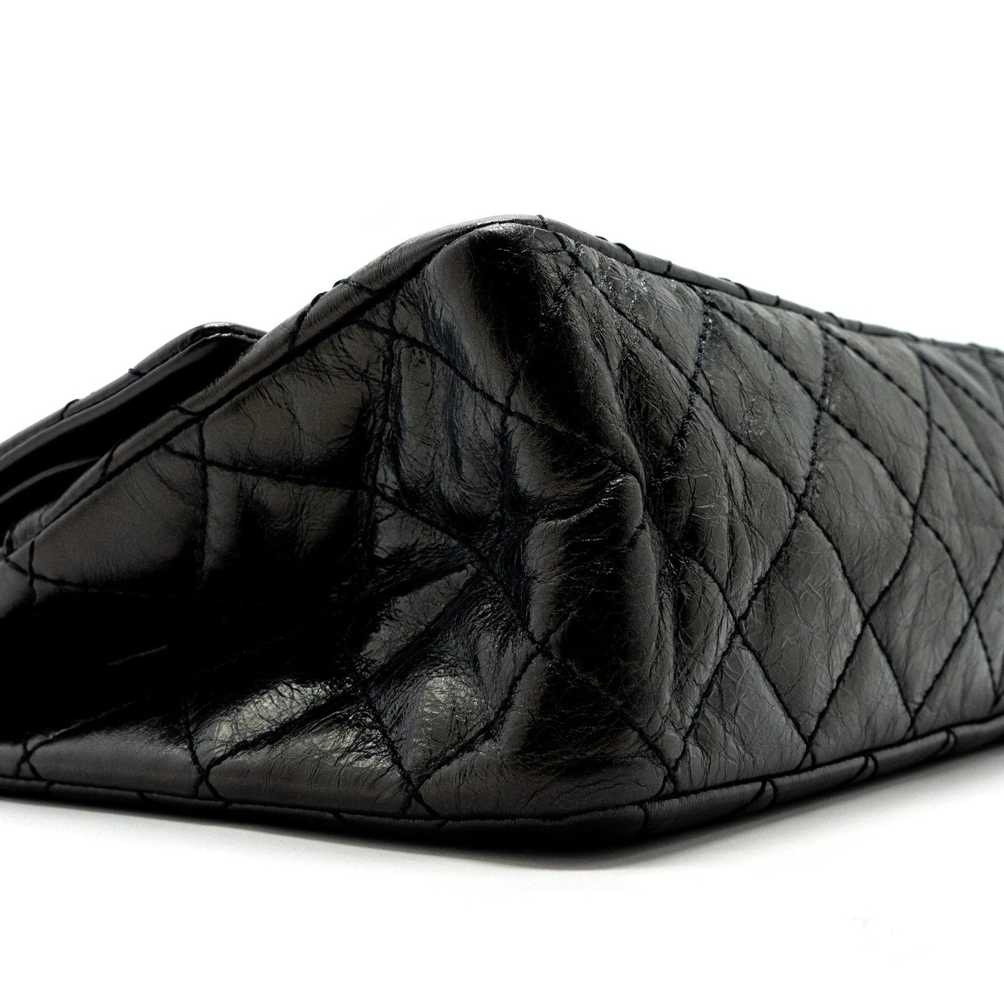 Chanel 2.55 226 Reissue Double Flap Bag Grained Calfskin Black