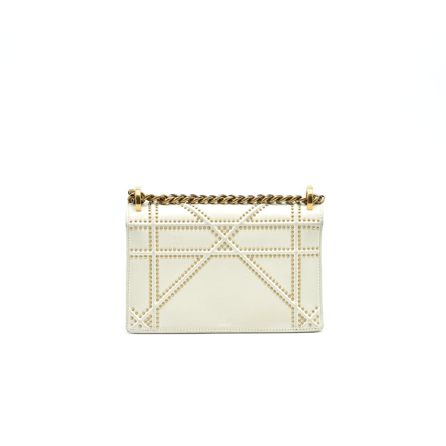 DIORAMA STUDDED LAMBSKIN SMALL WHITE
