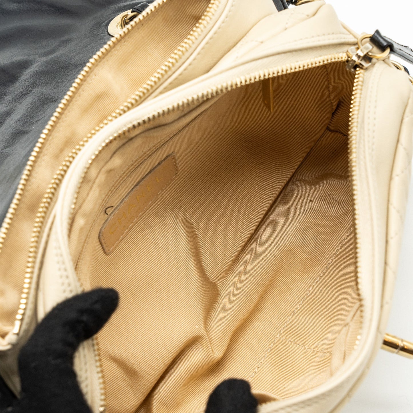 Chanel Medium In The Mix Flap Bag Leather Black/Beige/Cream