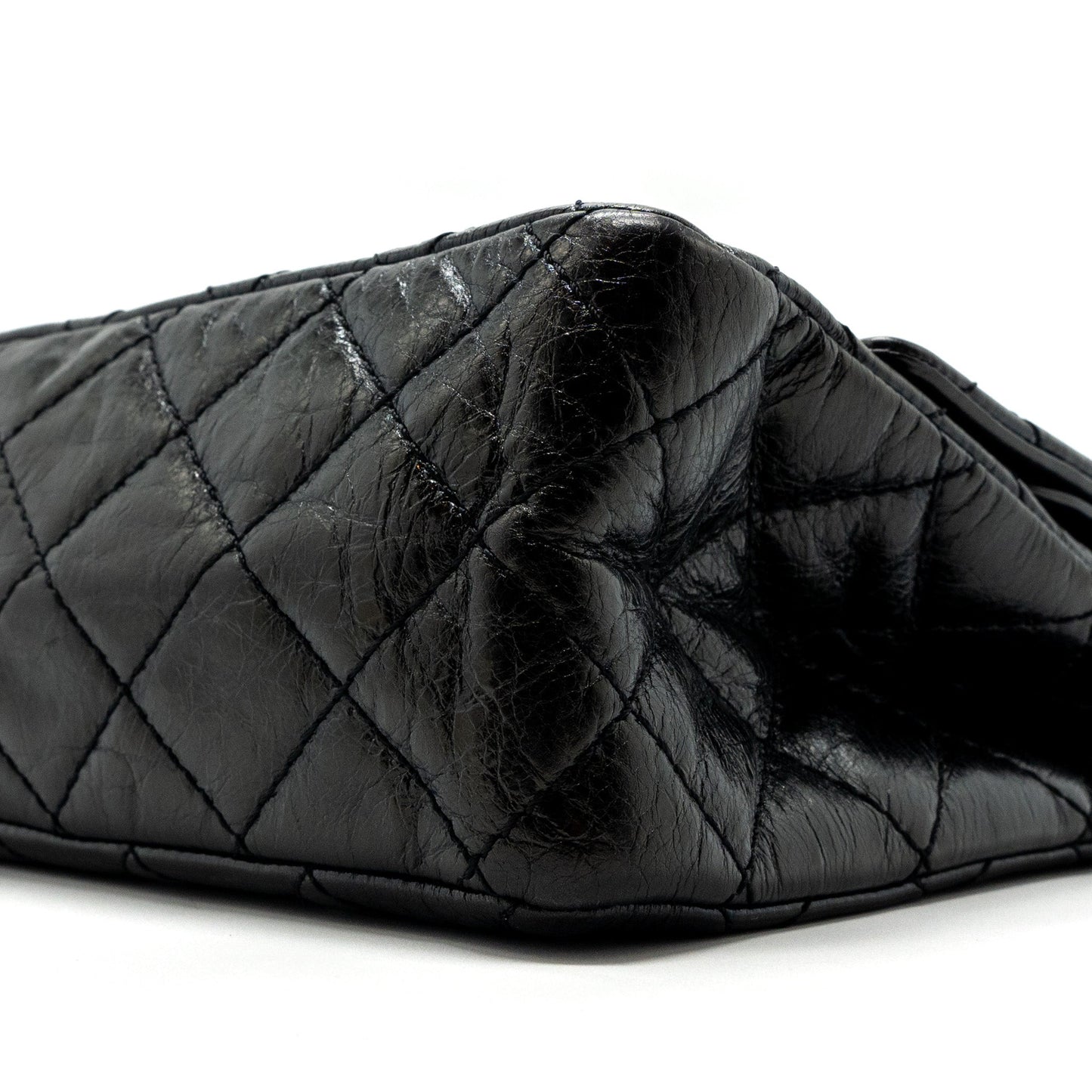Chanel 2.55 226 Reissue Double Flap Bag Grained Calfskin Black