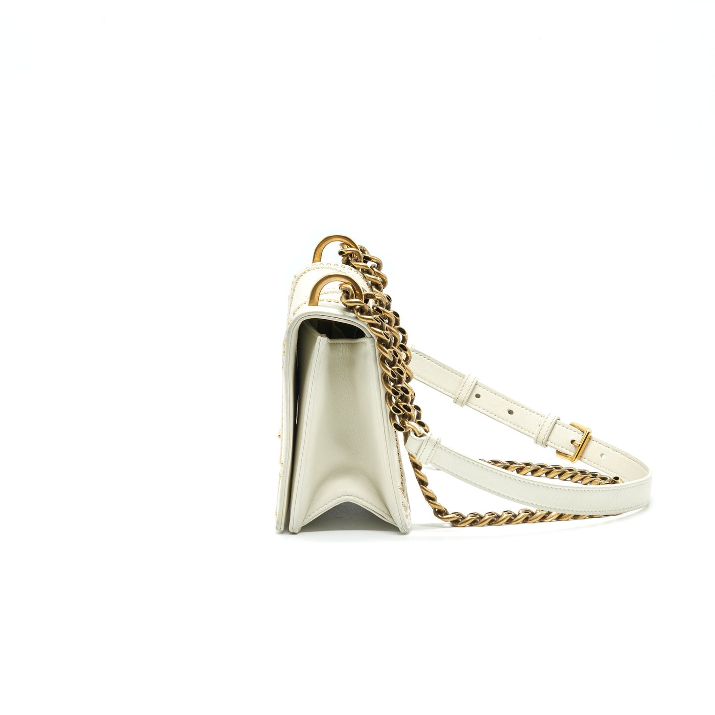 DIORAMA STUDDED LAMBSKIN SMALL WHITE