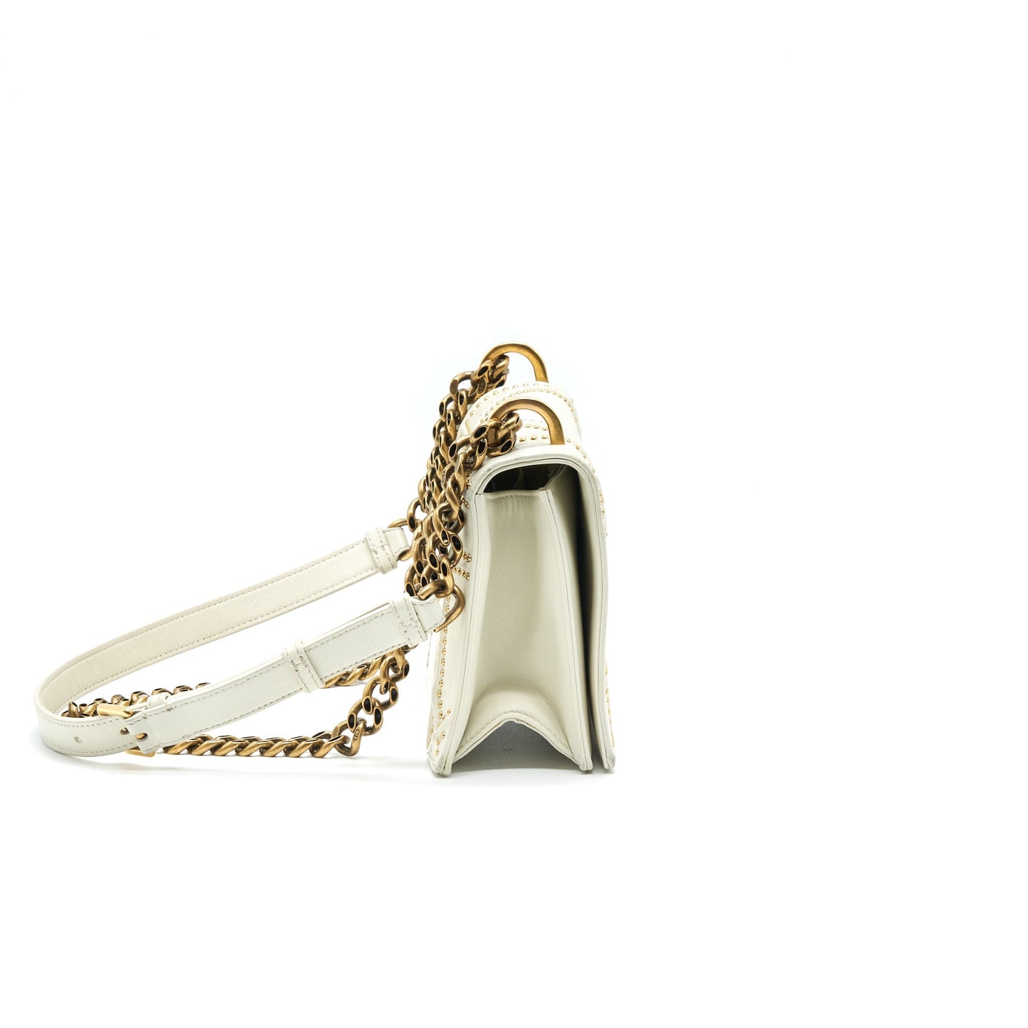 DIORAMA STUDDED LAMBSKIN SMALL WHITE