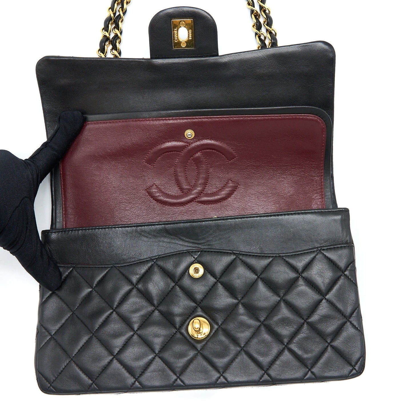 Chanel  Medium Flap Bag Lambskin Black