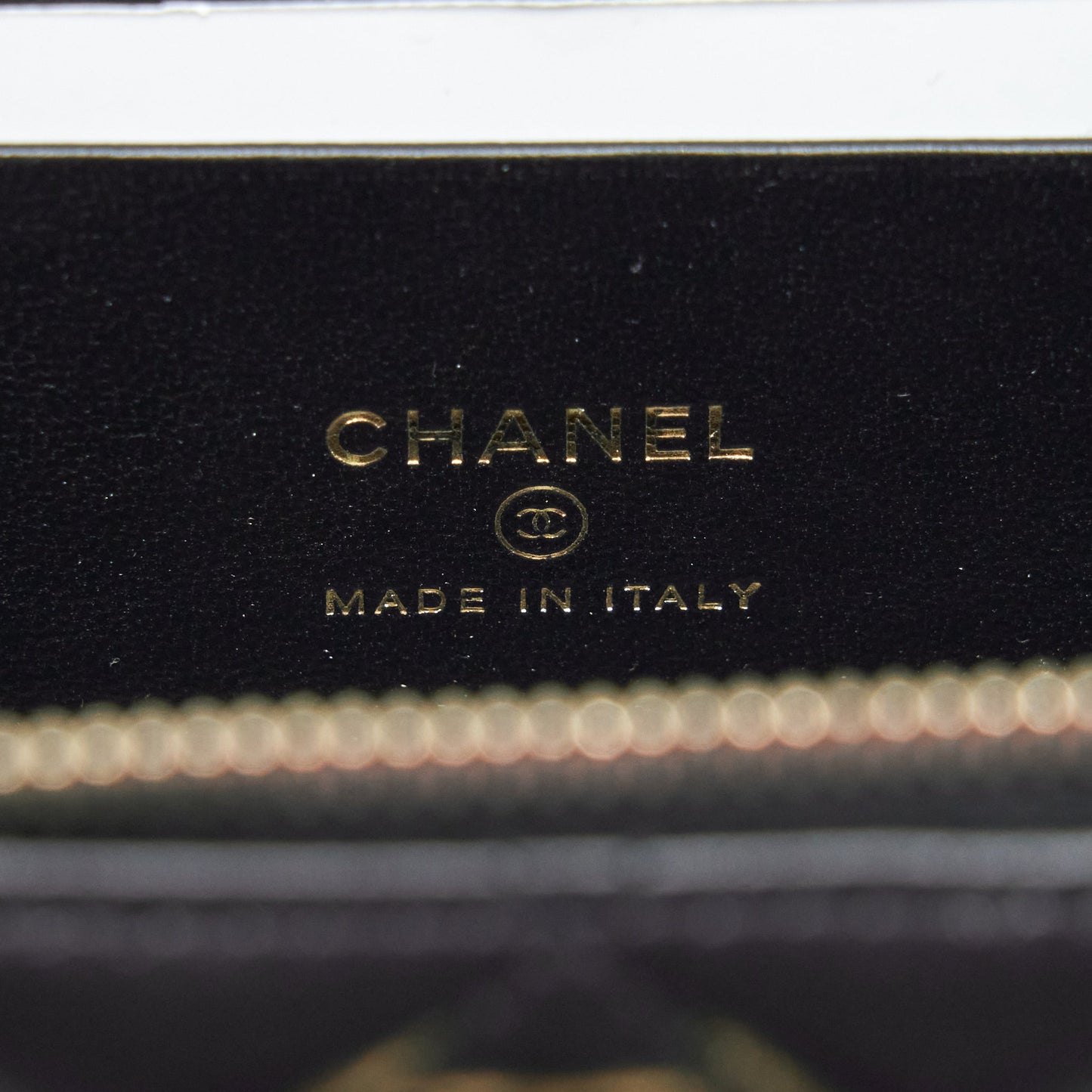 Chanel 22S Letter Top Handle Long Vanity With Chain Lambskin Black