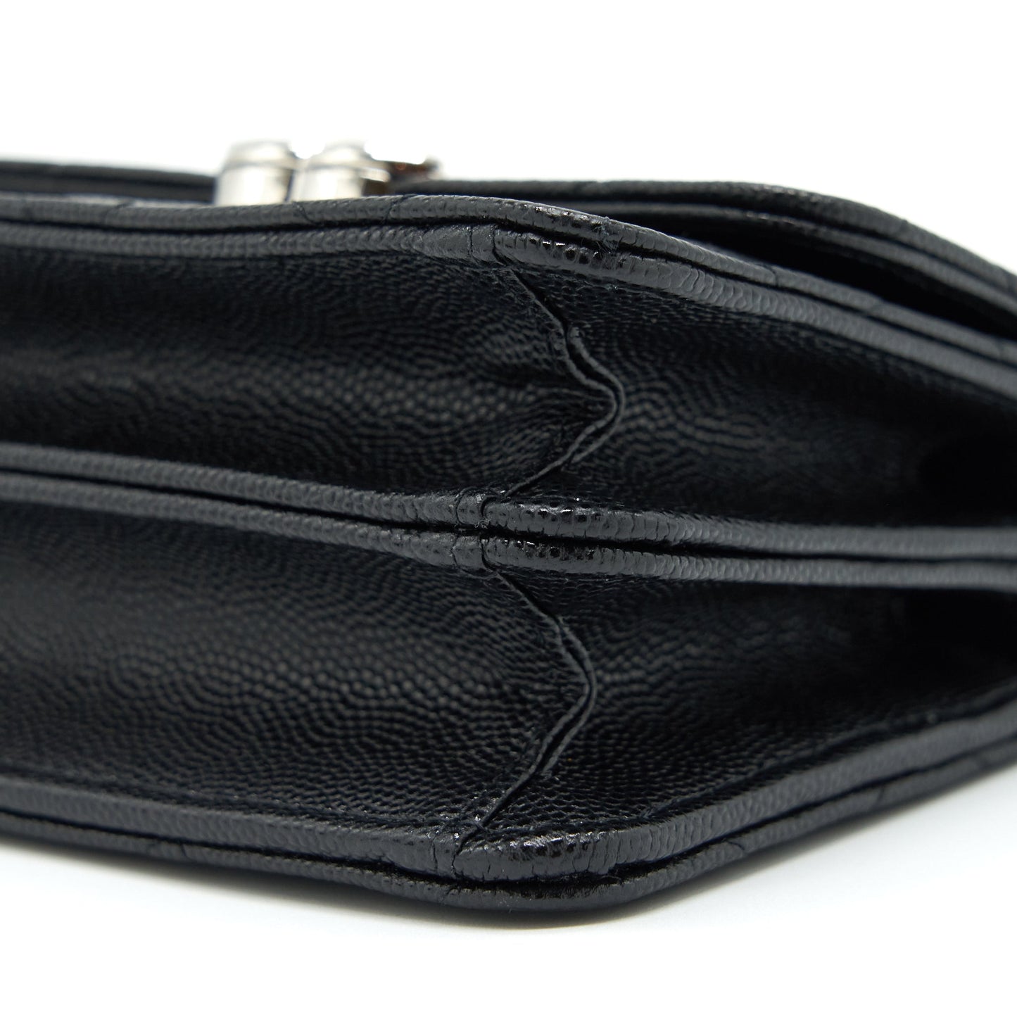 Chanel 22S Giant Chain Top Handle Mini Flap Bag Caviar Black