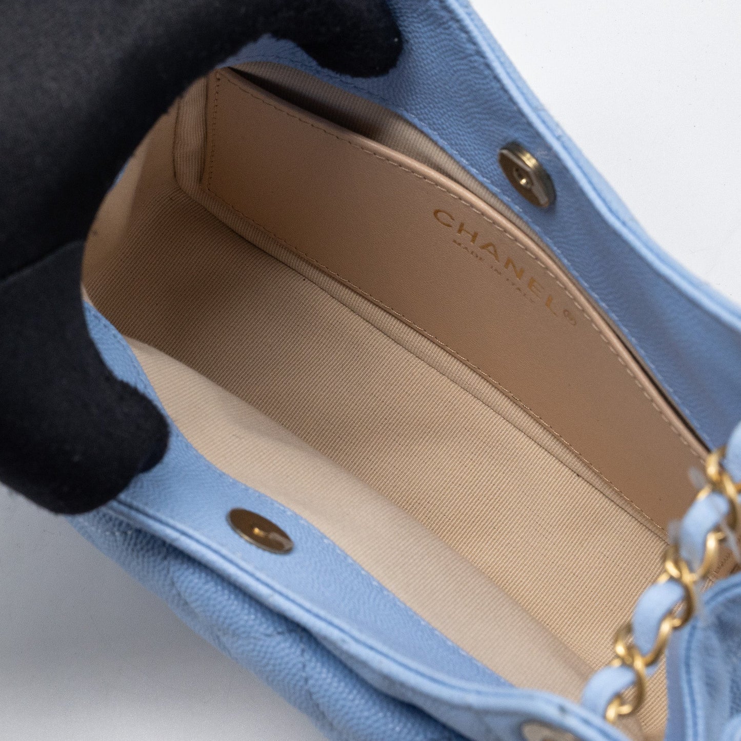 Chanel 23c Small Hobo Bag Caviar Light Blue (Microchip)