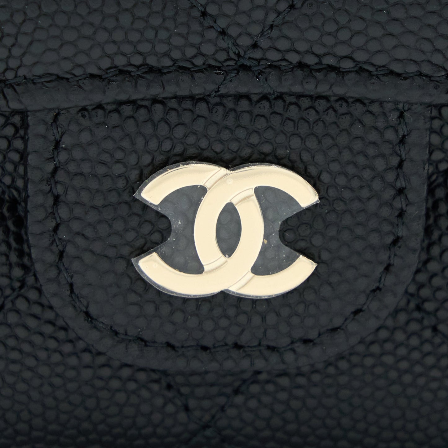 Chanel Small Compact Wallet Caviar Black L
