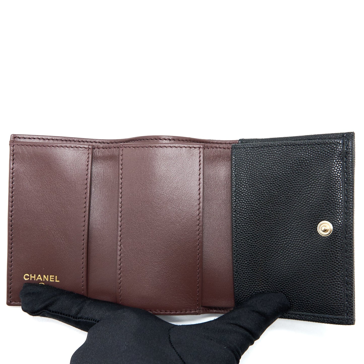 Chanel Small Compact Wallet Caviar Black L