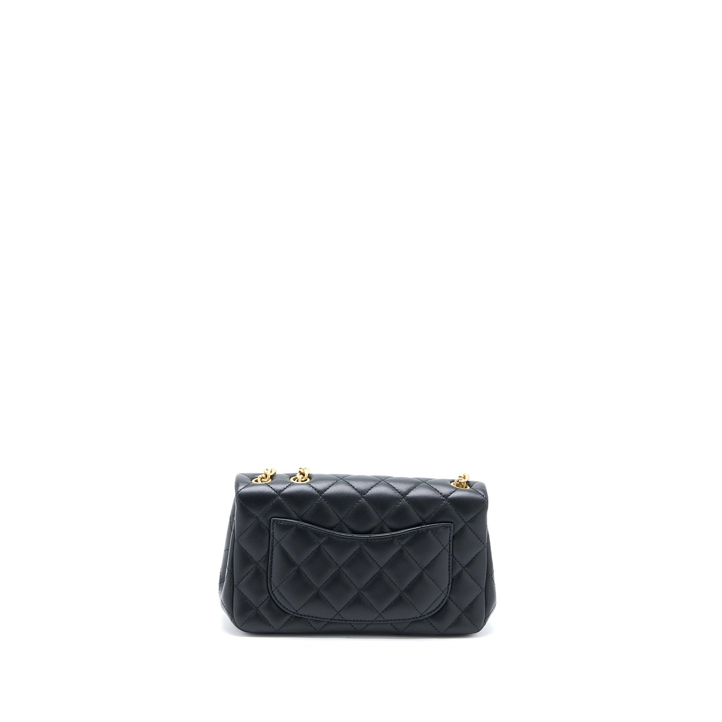 Chanel 23S Camellia Chain Mini Rectangular Lambskin Black Brushed  (Microchip)