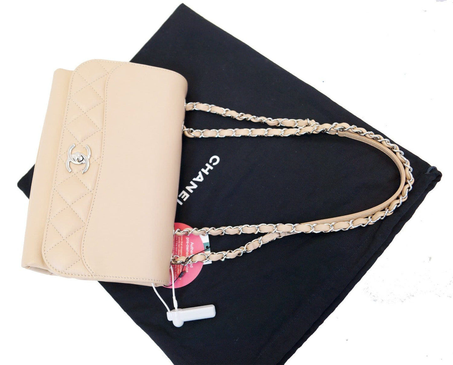 Rare CHANEL Classic Quilted Leather Double Chain CC Shoulder Bag