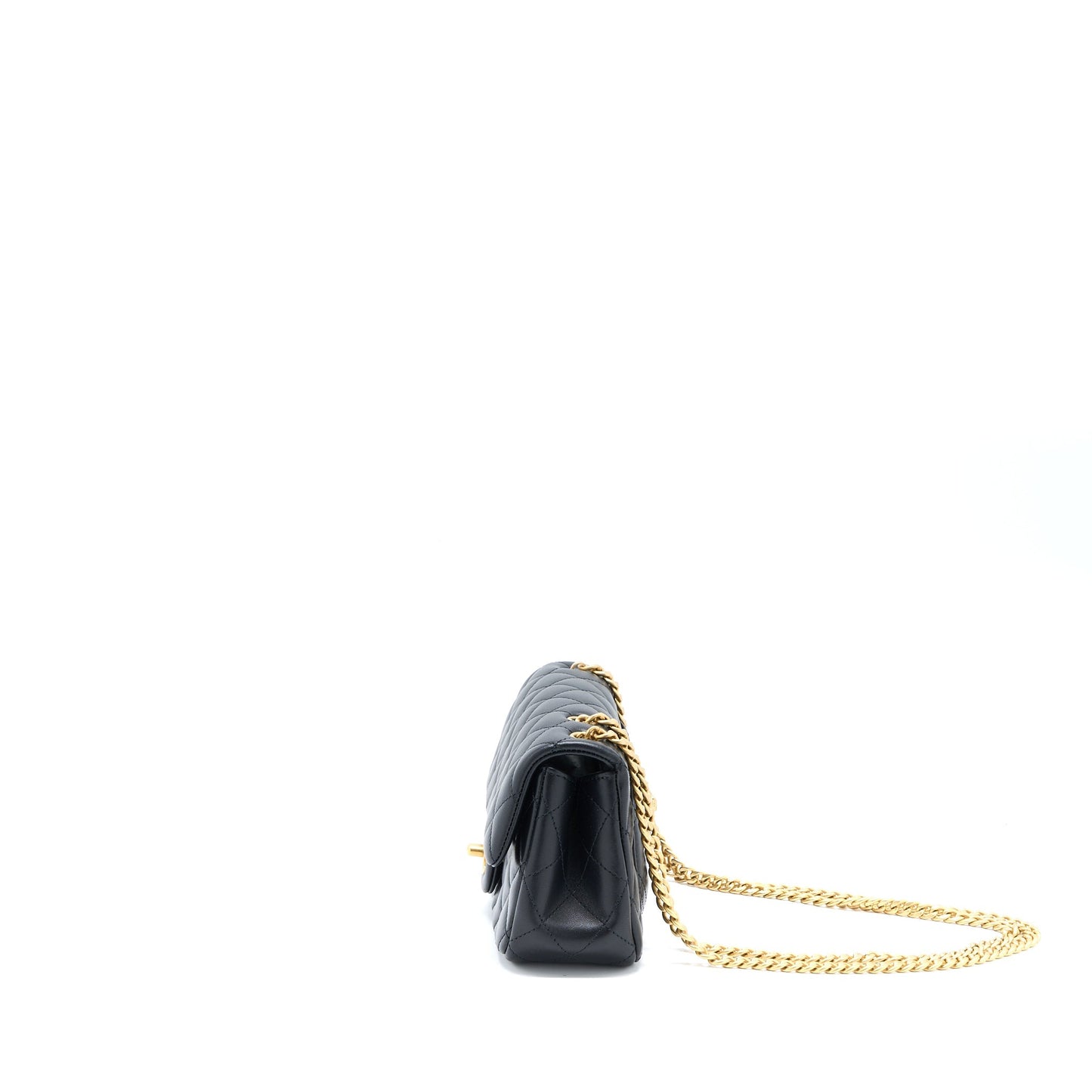 Chanel 23S Camellia Chain Mini Rectangular Lambskin Black Brushed  (Microchip)