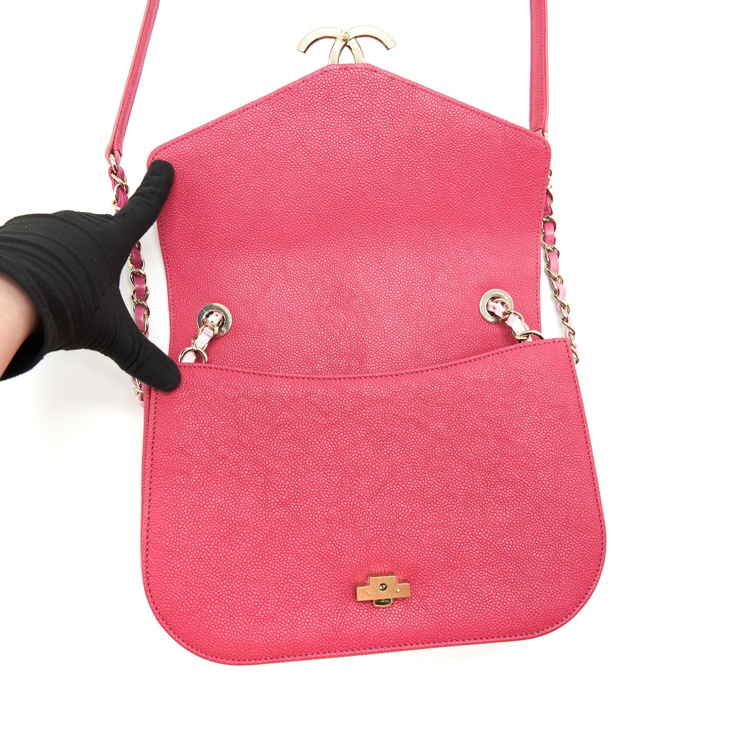 Chanel Messenger Crossbody Bag Caviar Red
