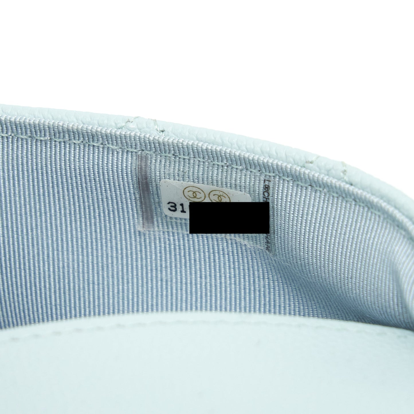 Chanel Glasses Case With Chain Caviar Light Blue
