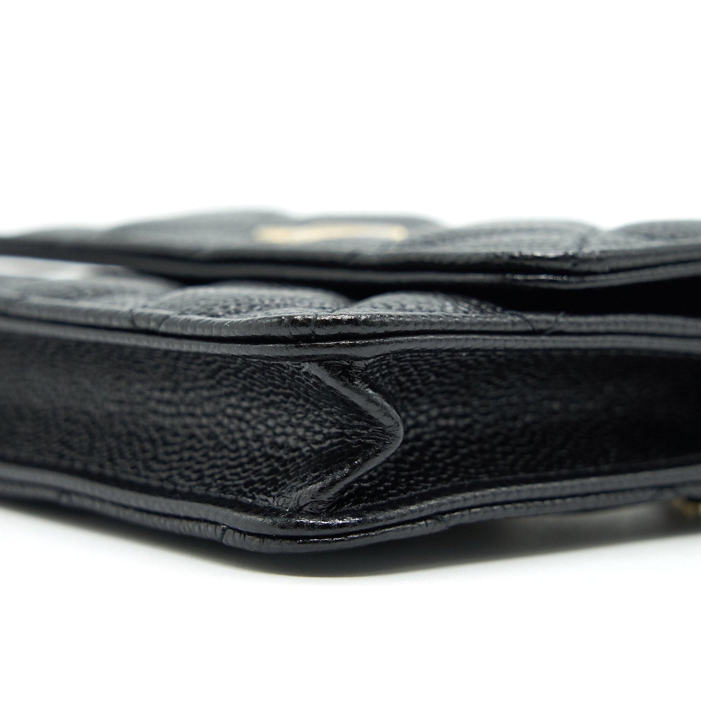 Chanel 21A Flap Card Holder With Chain Black