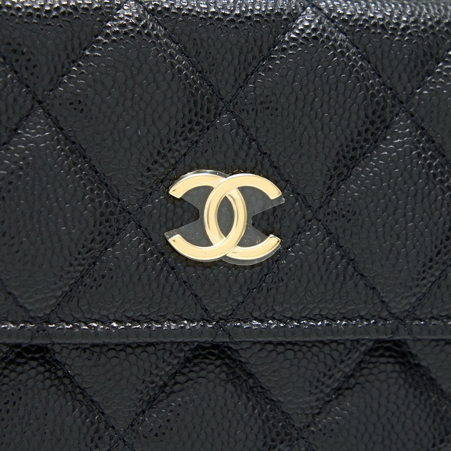 Chanel 21A Flap Card Holder With Chain Black