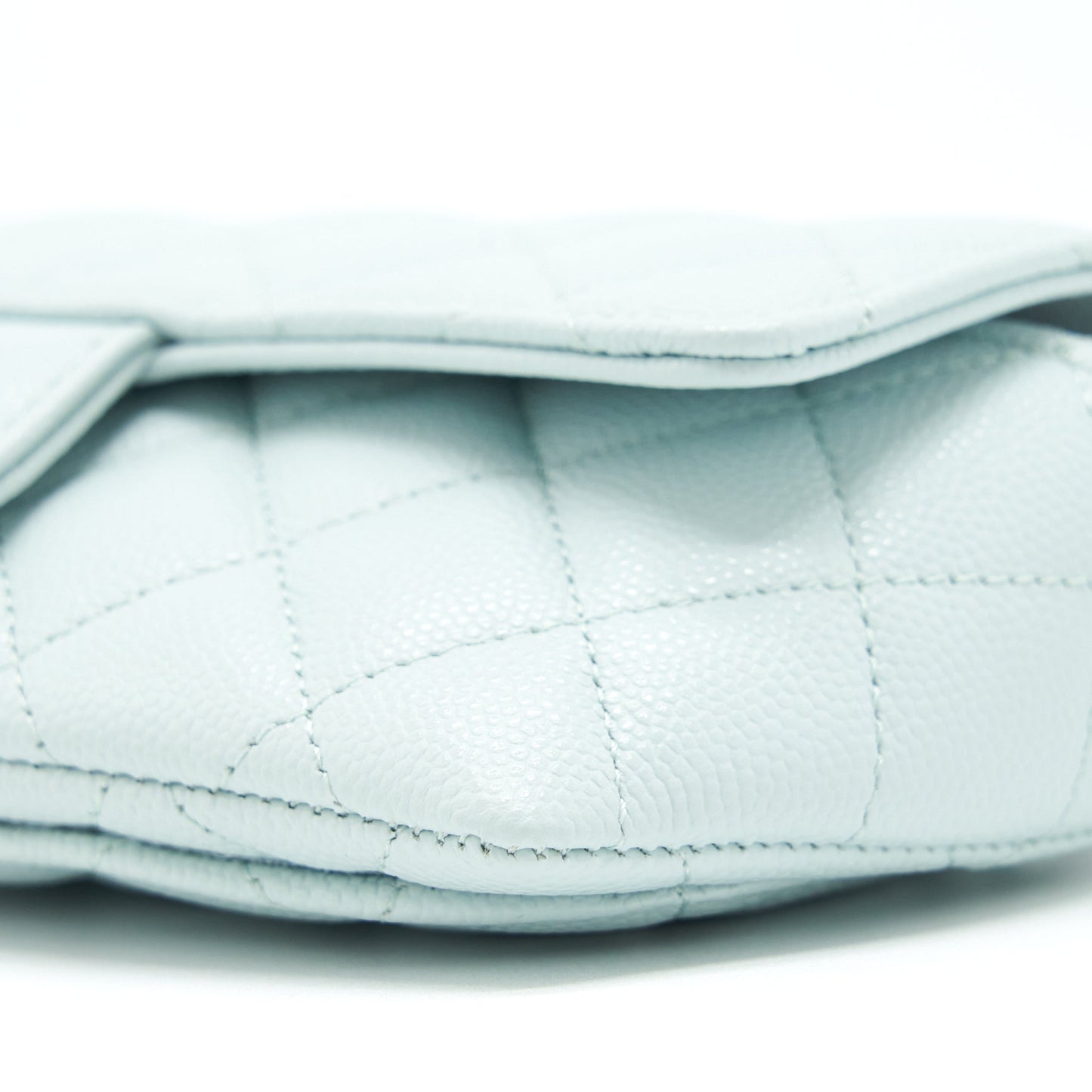 Chanel Glasses Case With Chain Caviar Light Blue