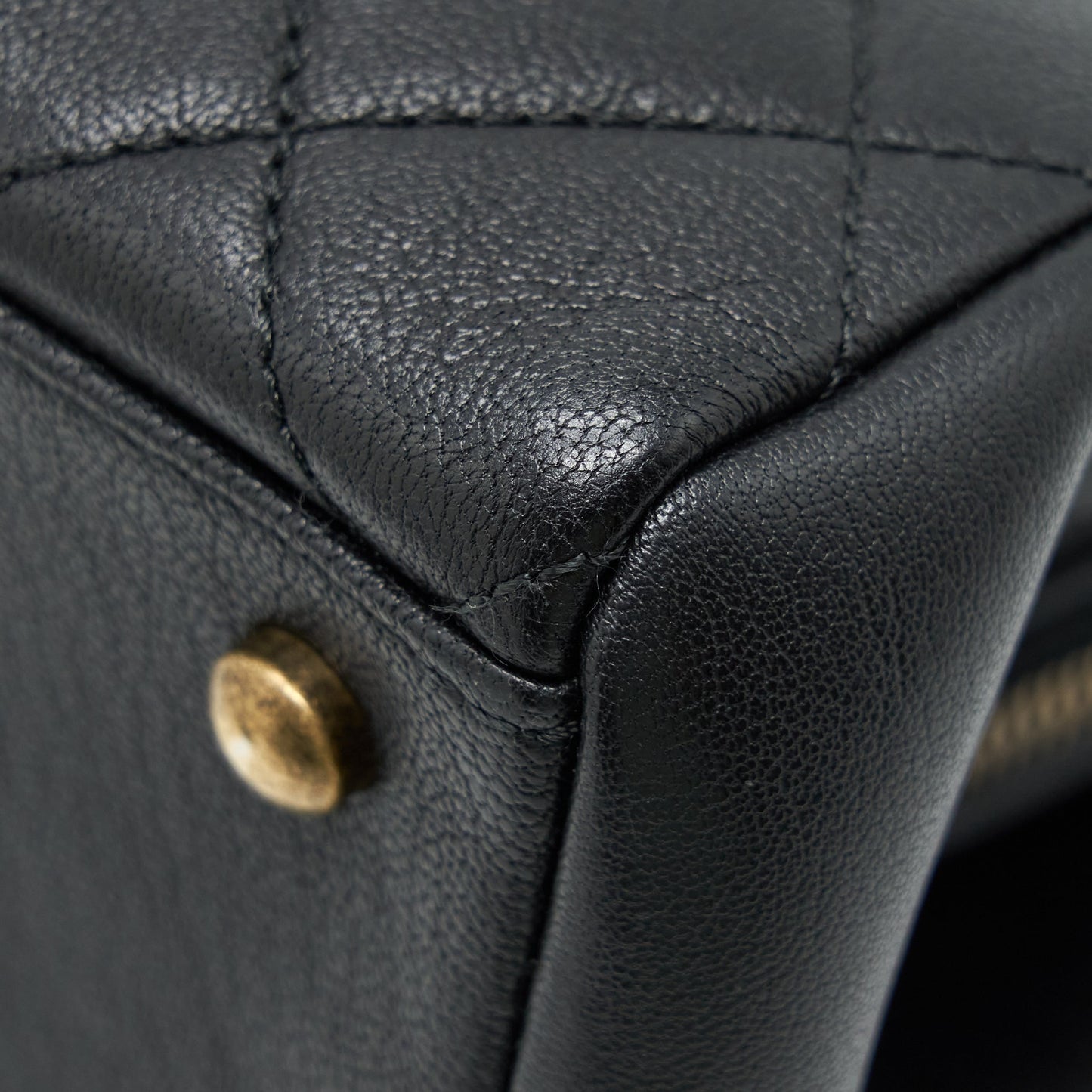 Chanel Large Flap Bag Calfskin Black Ruthenium Gold Hardware