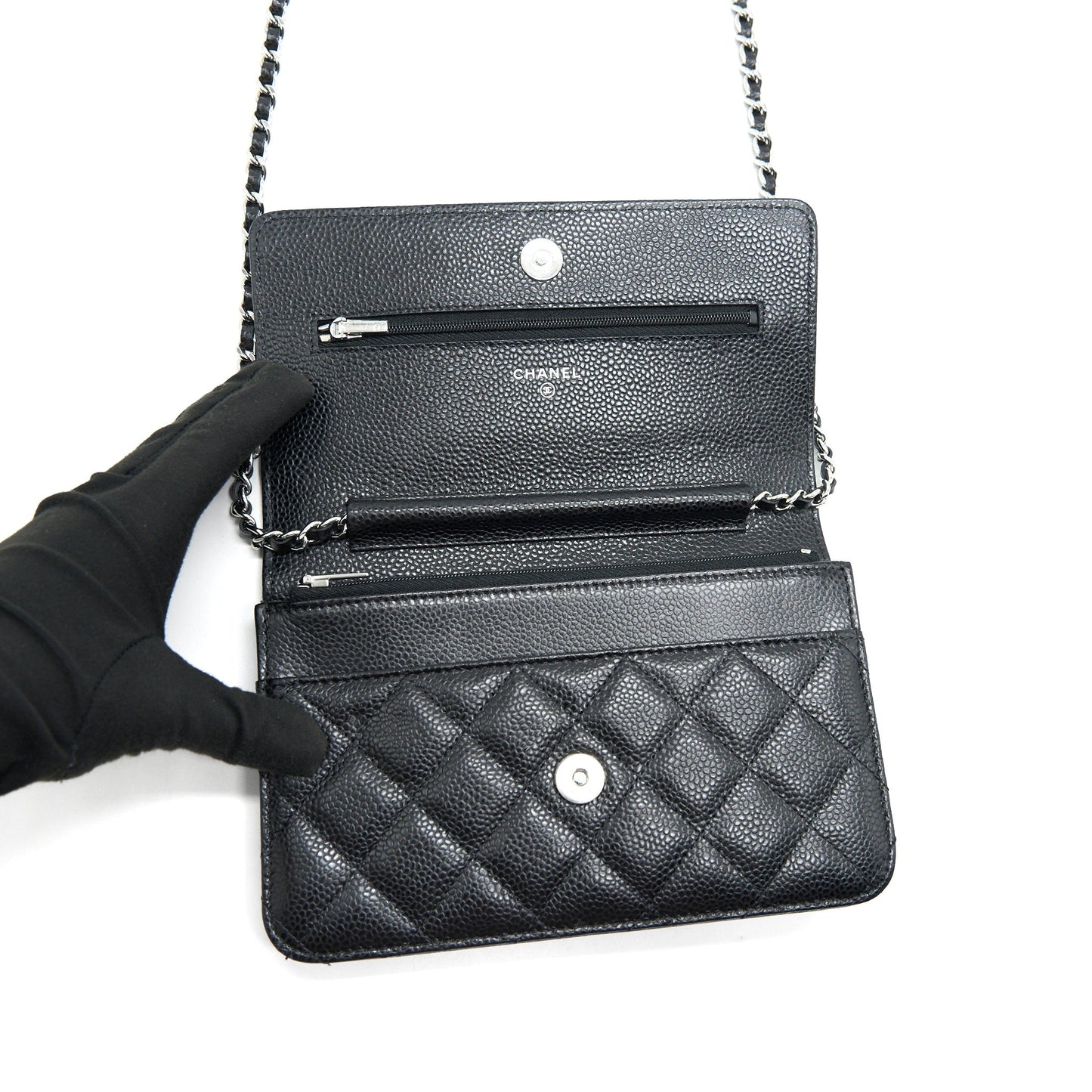 Chanel Wallet on Chain WOC in Caviar