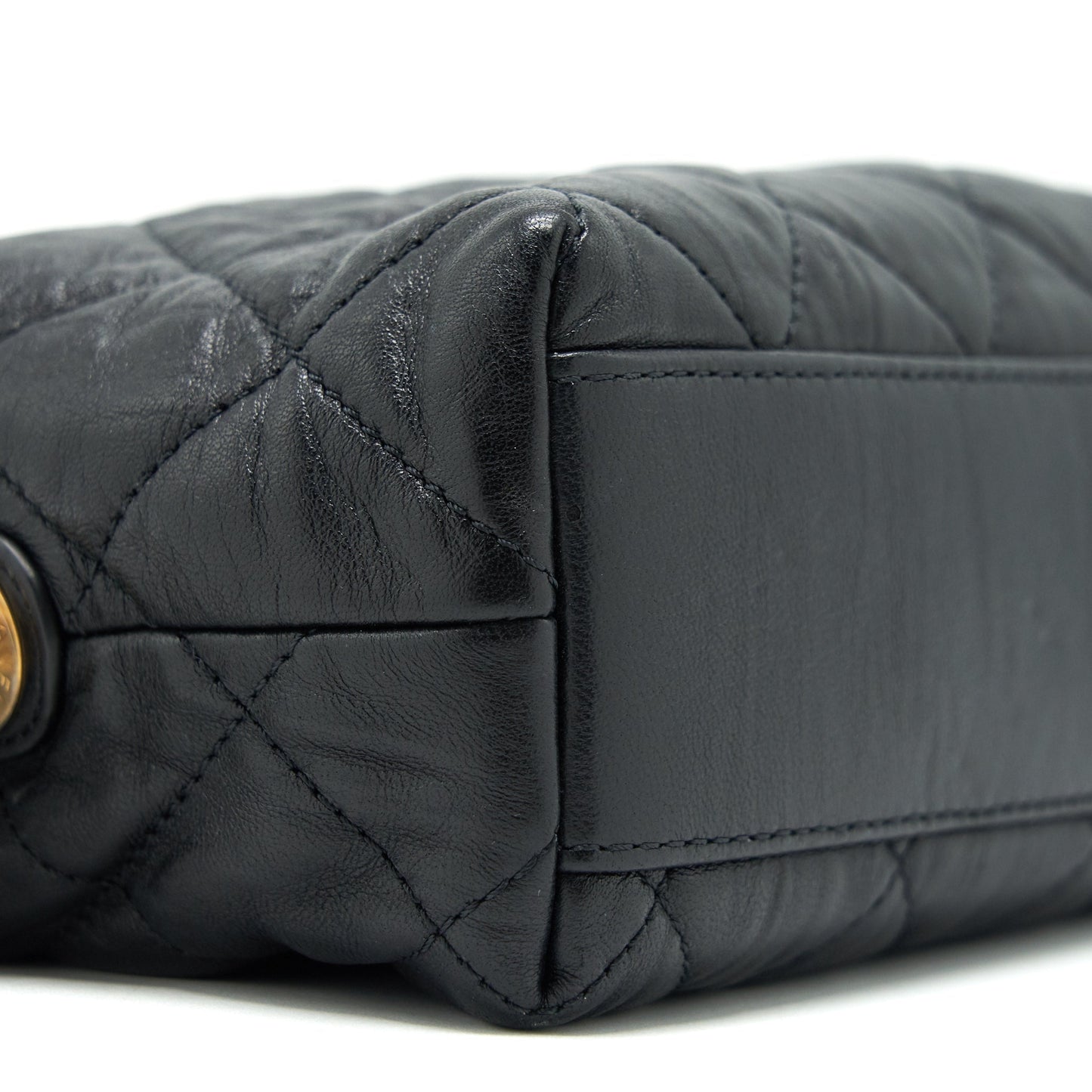 Chanel Small CC Wrapped Strap Bag Lambskin Black In Crumpled