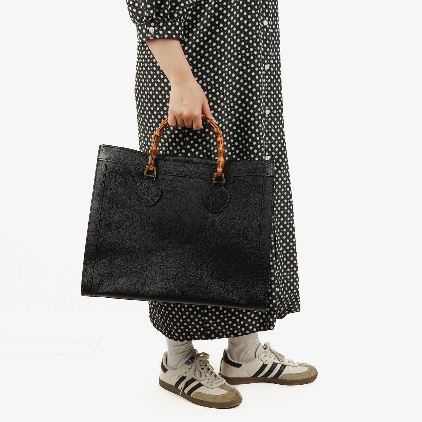 Gucci Vintage Diana Leather Bamboo Tote
