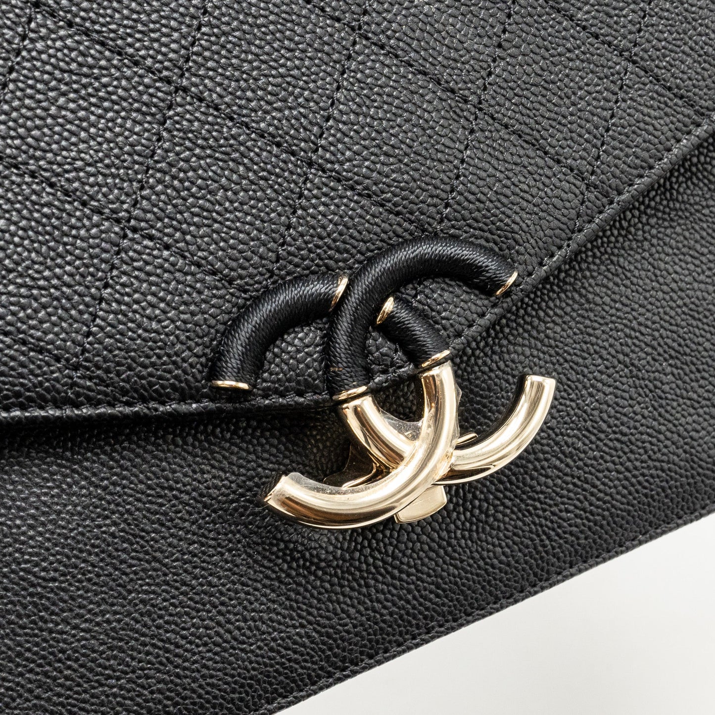 Chanel Paris-Cuba Thread Around Flap Bag With Chain Caviar Black L