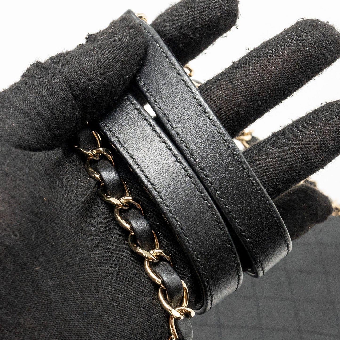 Chanel Paris-Cuba Thread Around Flap Bag With Chain Caviar Black L