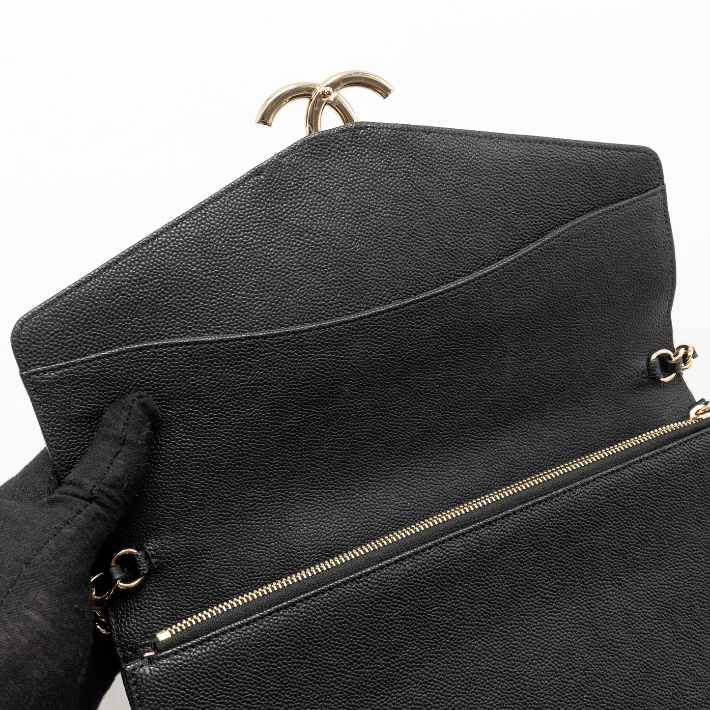 Chanel Paris-Cuba Thread Around Flap Bag With Chain Caviar Black L