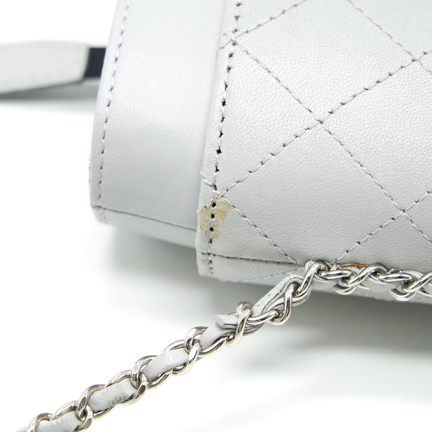 Chanel Grey Vanity case for phone with Chain