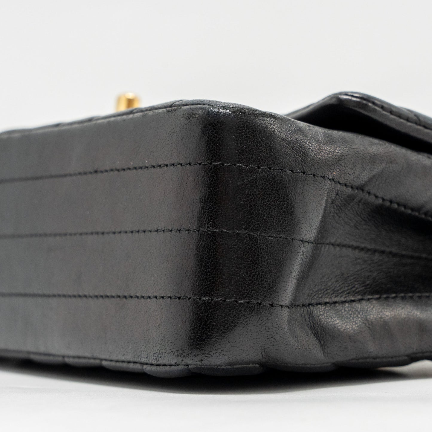 Chanel Mini Rectangular Flap Bag Chevron Lambskin Black
